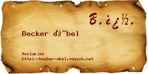 Becker Ábel névjegykártya