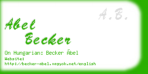 abel becker business card